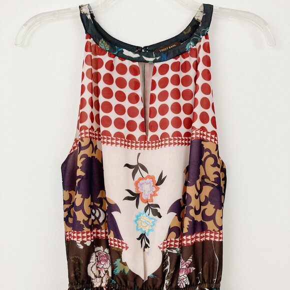 Anthropologie Vineet Bahl Garden Collage Maxi Dress Size 6 Brown Motif Embroider - Picture 4 of 16